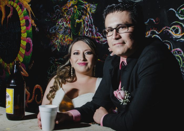 Sesión de boda en cantina
